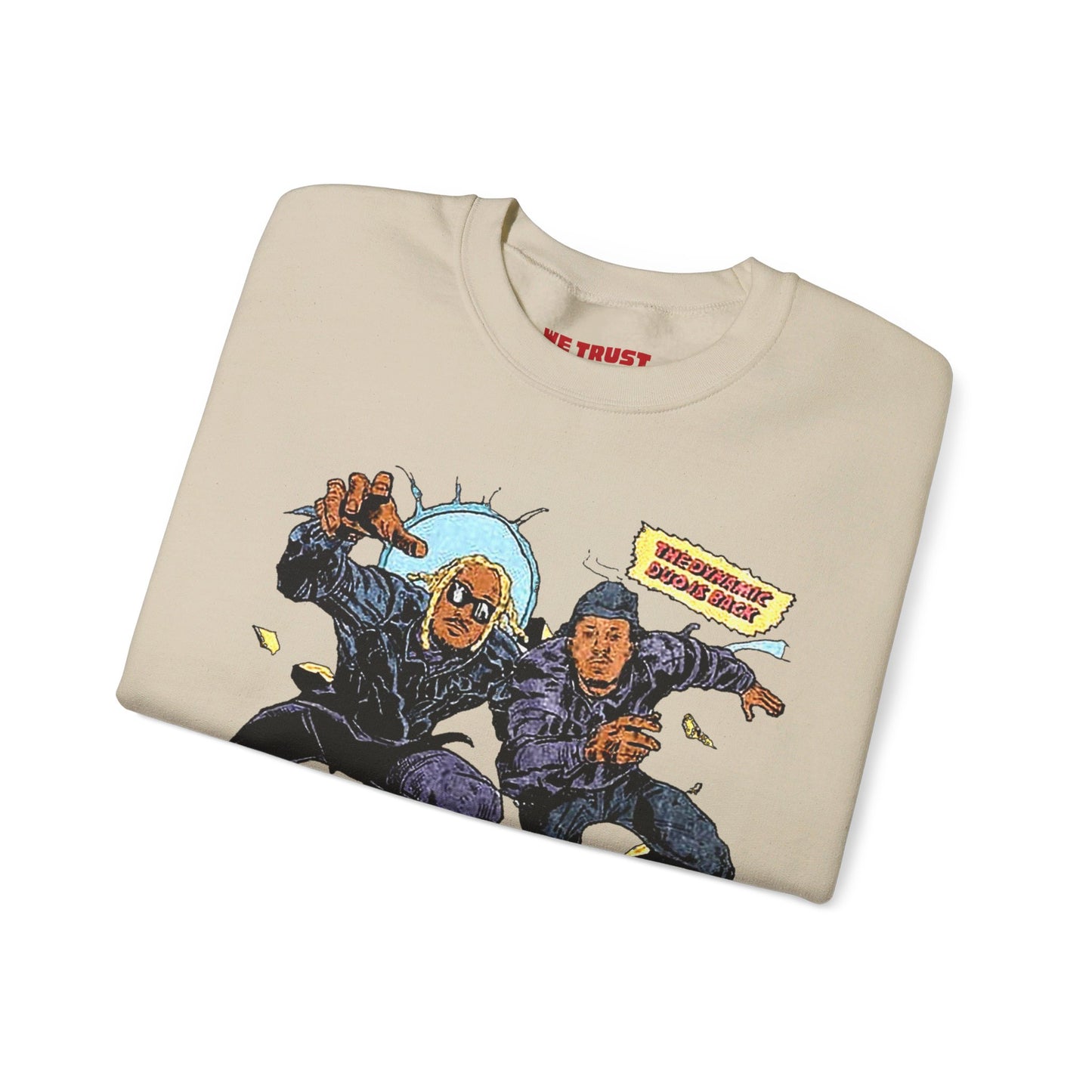 ONLINE EXCLUSIVE | Comic Book Dynamic Duo WDTY CREWNECK | We Trust You Tour Merch